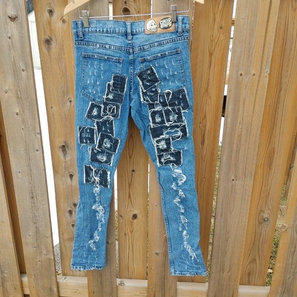 WILD CHEAP MONDAY Patchwork Denim Jeans 29/34 - Picture 7 of 8
